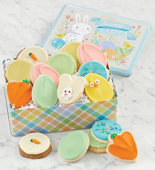 photo of easter gifts: easter cookie tin