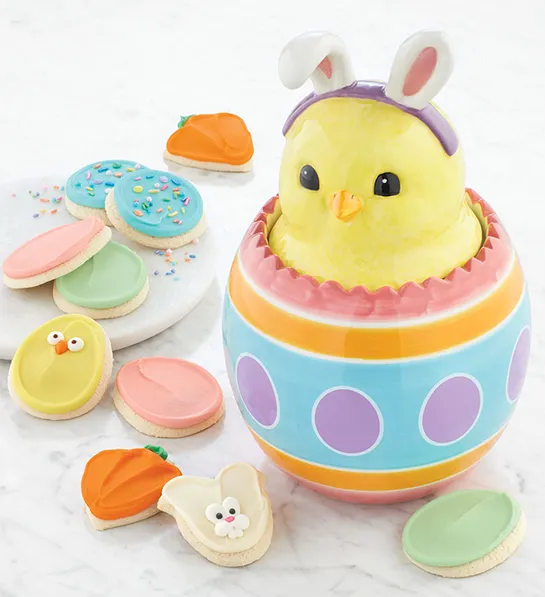 photo of easter gifts: egg cookie jar