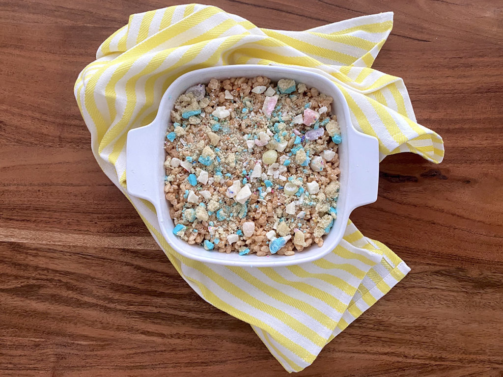 a photo of easter desserts in a baking dish