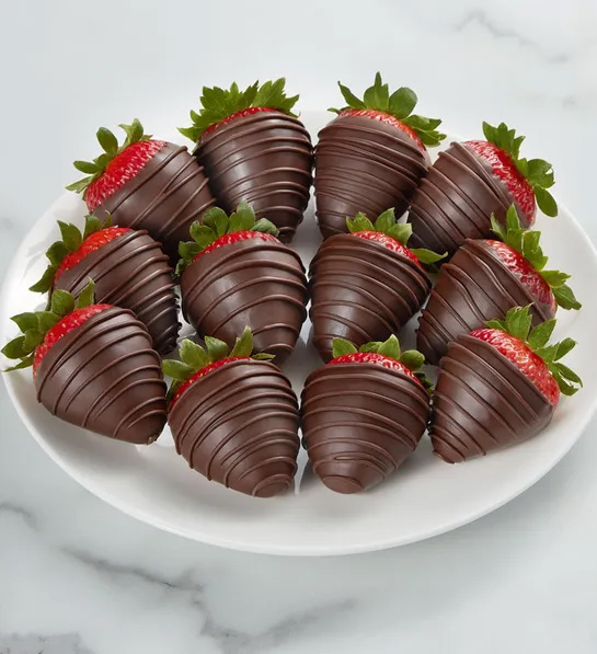 a photo of 50th birthday gift ideas: chocolate covered strawberries