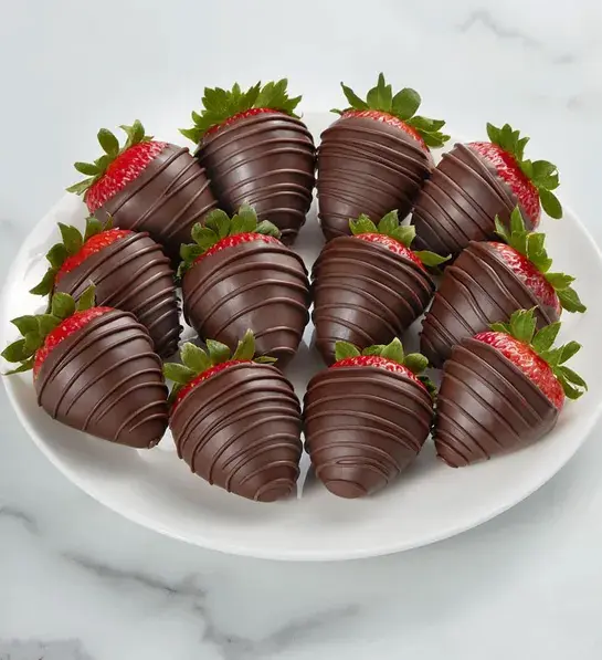 a photo of 50th birthday gift ideas: chocolate covered strawberries