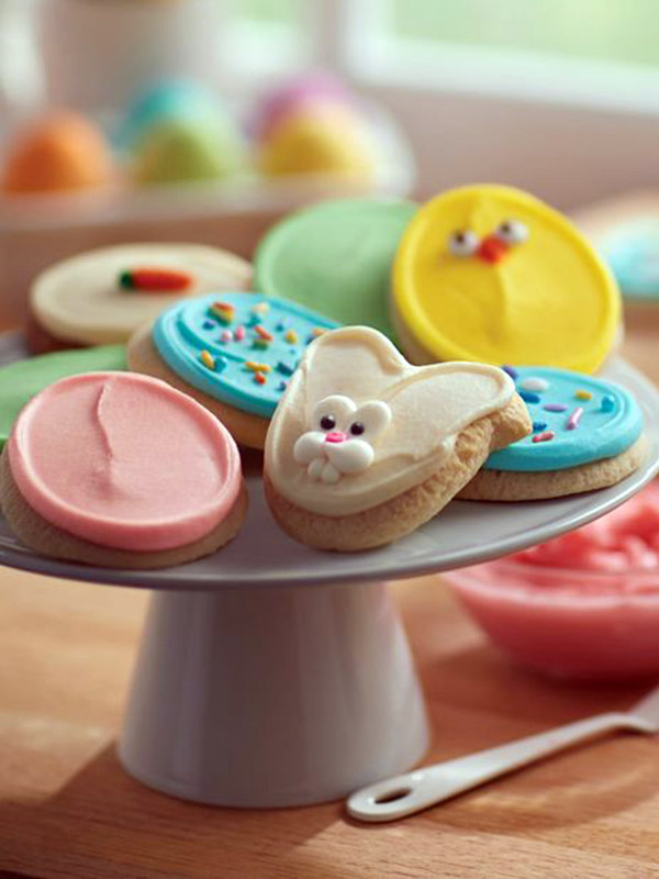 easter food with easter cookies