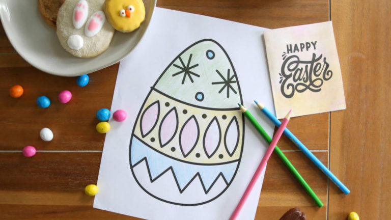 easter coloring pages: colored in easter egg