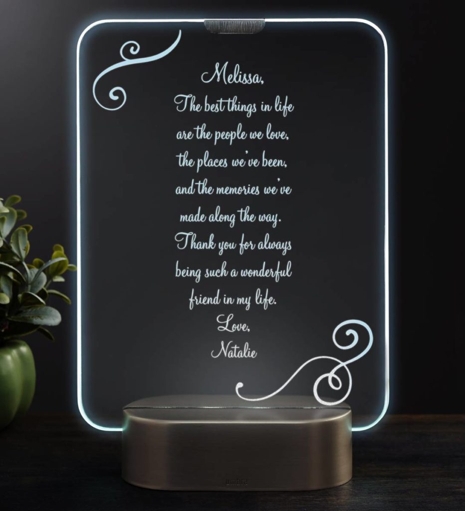 a photo of 30th birthday gifts: LED glass keepsake