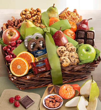 a photo of gift ideas for administrative professionals day a fruit sweets gift basket