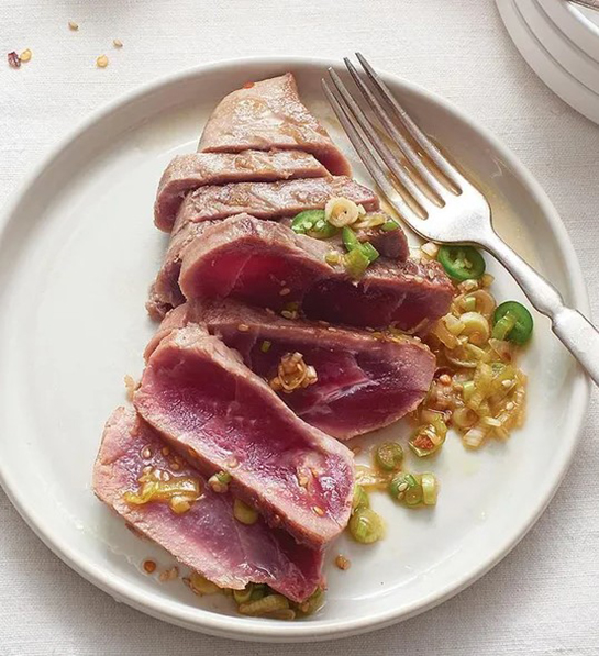 a photo of gifts for new moms: ahi tuna