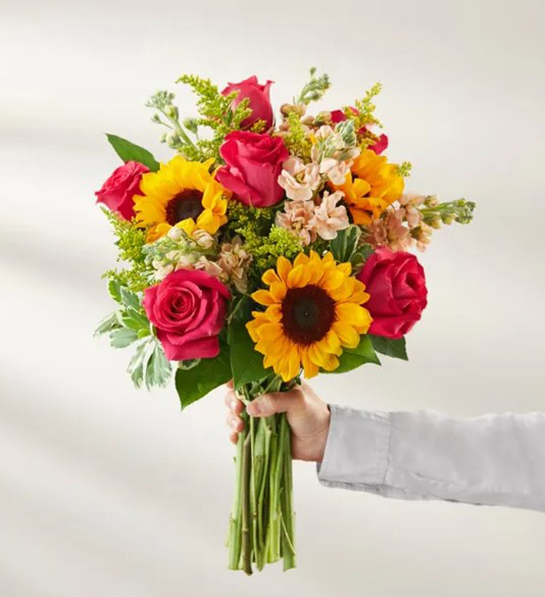 a photo of gifts for new moms: bouquet of flowers