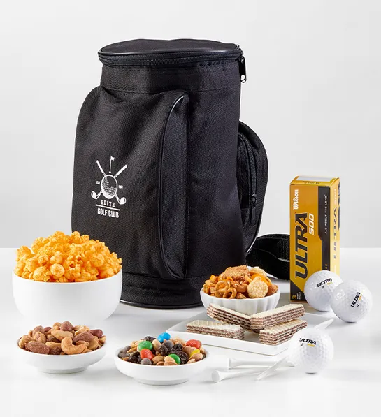 a photo of father's day gift ideas with a golf cooler bag