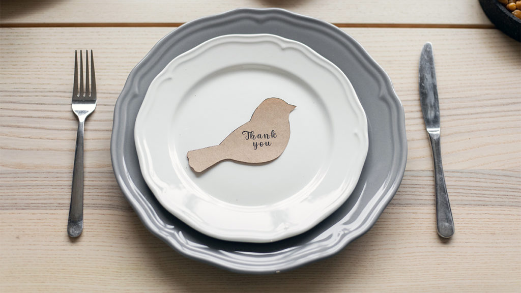 a photo of a thank you gift: plate with thank you message