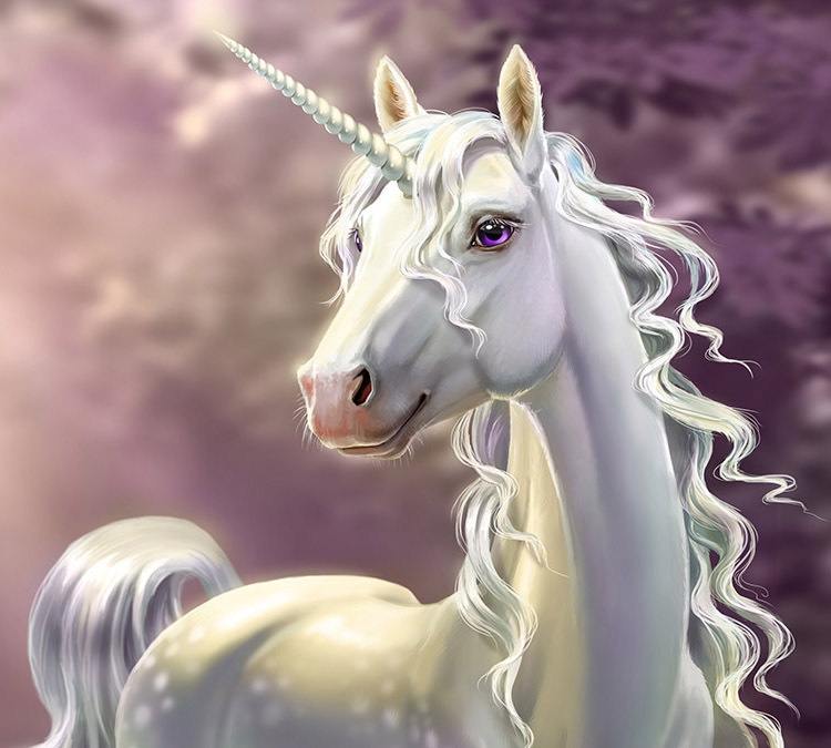 photo of facts about unicorns with a unicorn with purple eyes