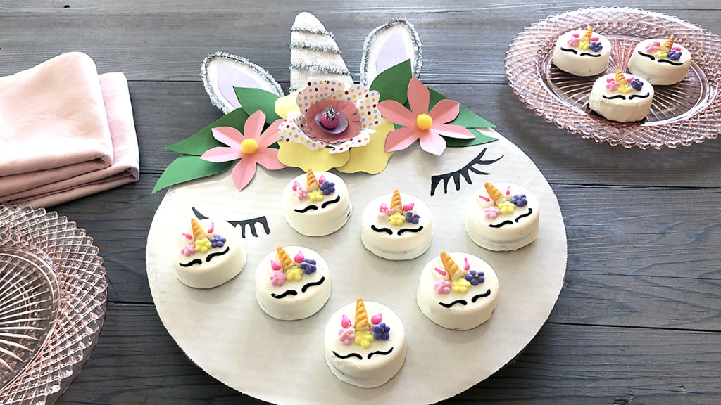 unicorn decorations with unicorn party platter