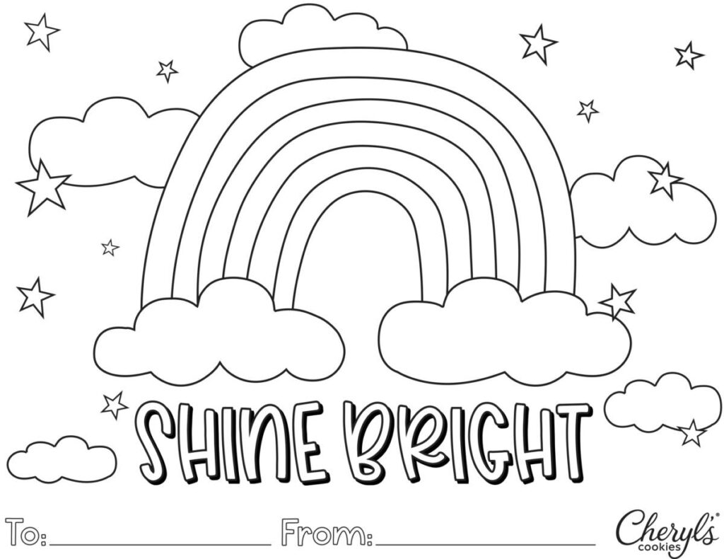 cookie card coloring pages with shine bright coloring page