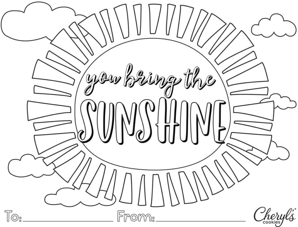 cookie card coloring pages with you bring the sunshine coloring page