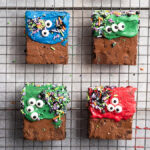 Easy Halloween Treats: Monster Caramel Fudge Brownie Bars