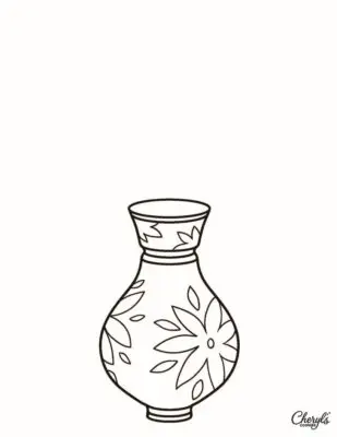 Mother Day Vase Printable Coloring Page