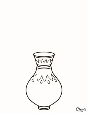 Mother Day Vase Printable Coloring Page