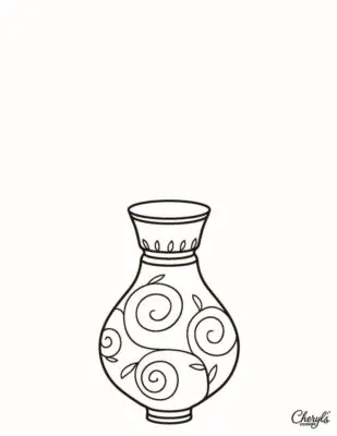 Mother Day Vase Printable Coloring Page