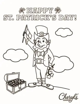 Happy St, Patrick's Day  Printable Coloring Page