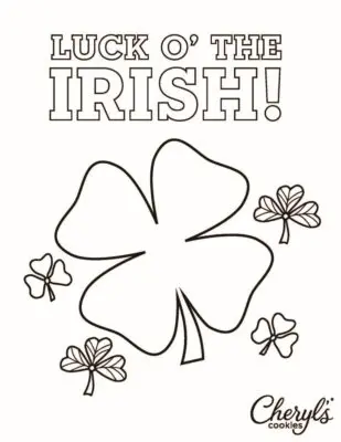 Luck o The Irish  Printable Coloring Page