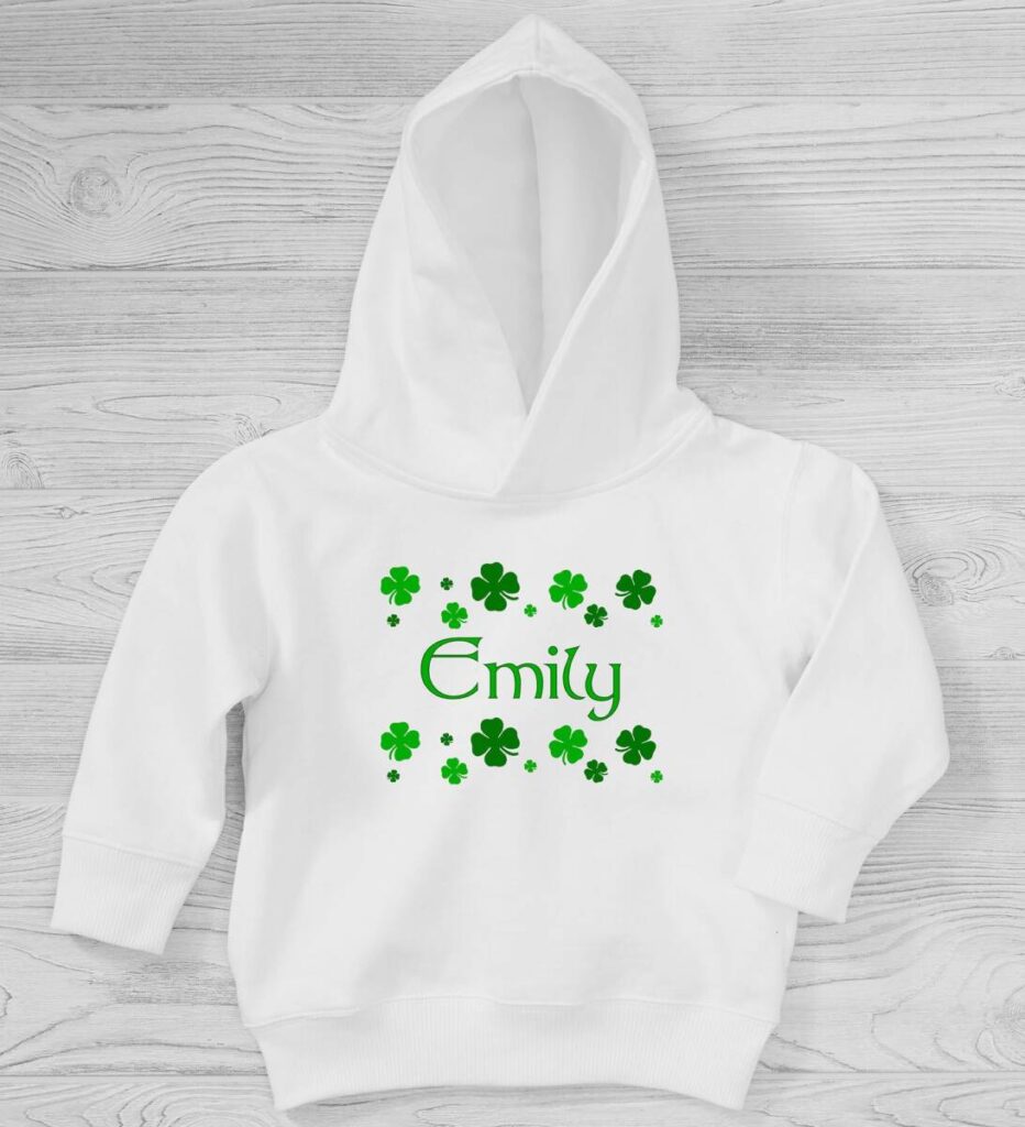 Lucky Clover Personalized St. Patricks Day Kids Sweatshirt