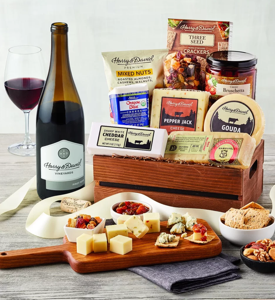 Birthday gift ideas with Gourmet Cheese Gift with Wine