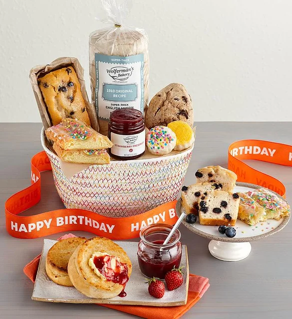 Birthday gift ideas with birthday gift basket