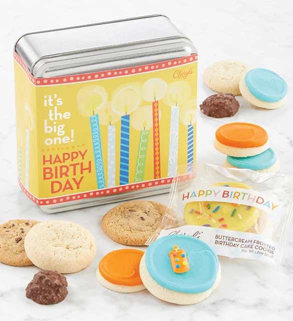 milestone birthday gifts with Big One Birthday Mini Treats Gift Tin