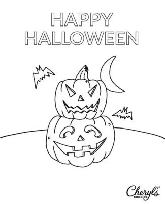 Happy Holloween Printable Coloring Page