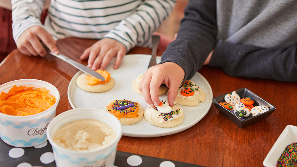 kid friendly halloween party cookie decorating