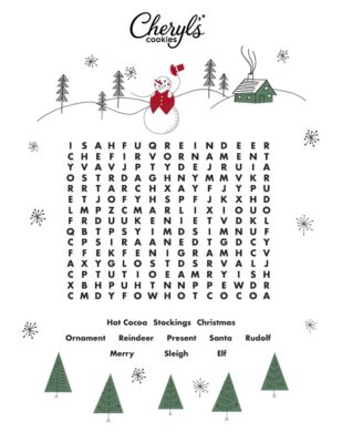 Cheryls Christmas Word Scramble