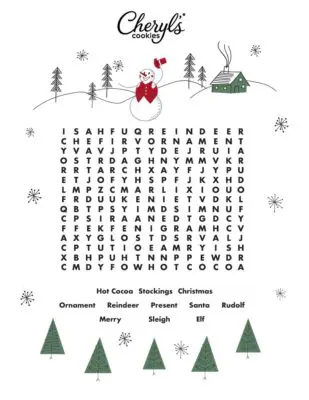 Cheryls Christmas Word Scramble