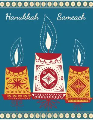 Hanukkah Sameach Pintable Coloring Card