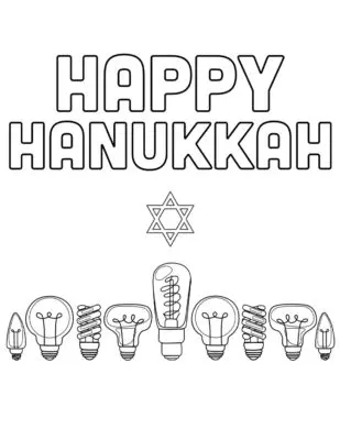 Happy Hanukkah Printable Coloring Card