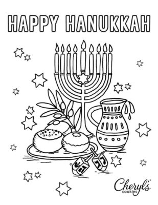 Cheryls Hanukkah Coloring Page One
