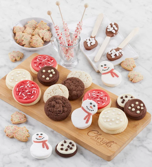 christmas food gifts hot cocoa cookie board