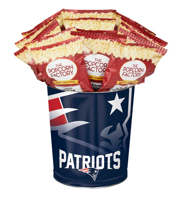 christmas food gifts new england patriots popcorn tin